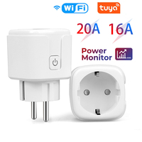 WiFi Smart Socket EU Plug 16A/20A WiFi Romote Control Power Monitor Countdown Works with Tuya Smart Life Google Assistant Alexa