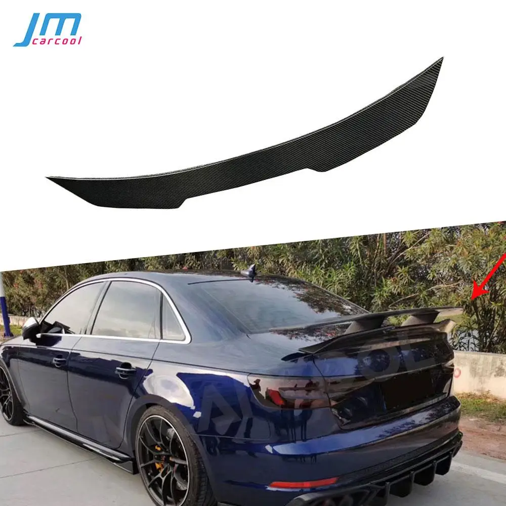 

Rear Spoiler Wings For Audi A4 Sline Sport S4 Sedan B10 2019 2020 Dry Carbon Fiber / FRP Boot Trunk Exterior Decoration