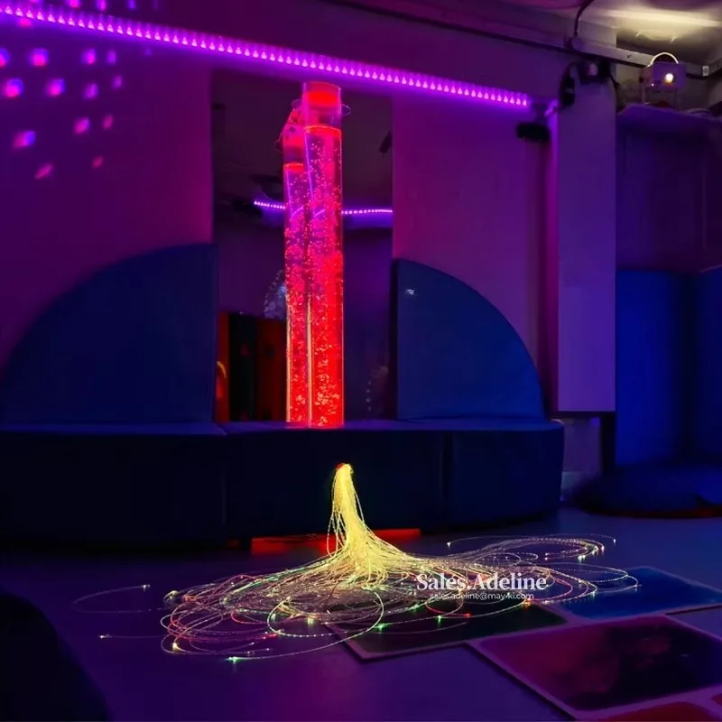 The calming effect of the interactive bubble tube sofa in the sensory room