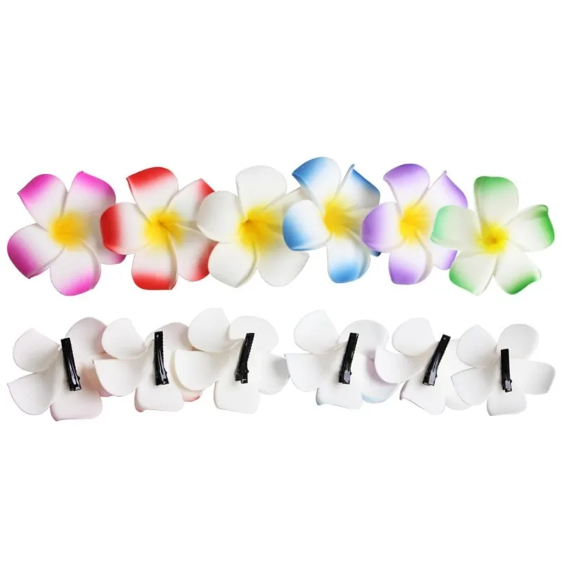 

12pcs Hawaiian Plumeria Hair Clip Foam Artificial Tropical Flower Hairpin Barrette Hair Accessories for Luau Beach Party