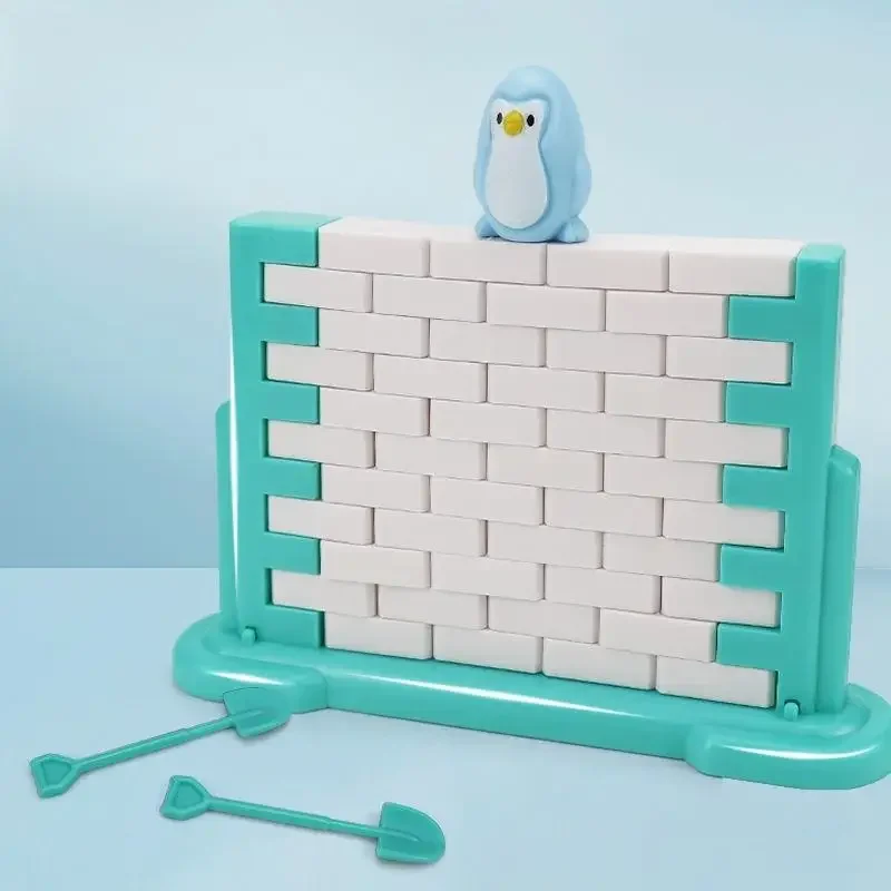 1 set ouder-kind tweepersoons interactief geschenk pinguïn muurbrekende bouwstenen kinderen educatief denken trainingsspeelgoed