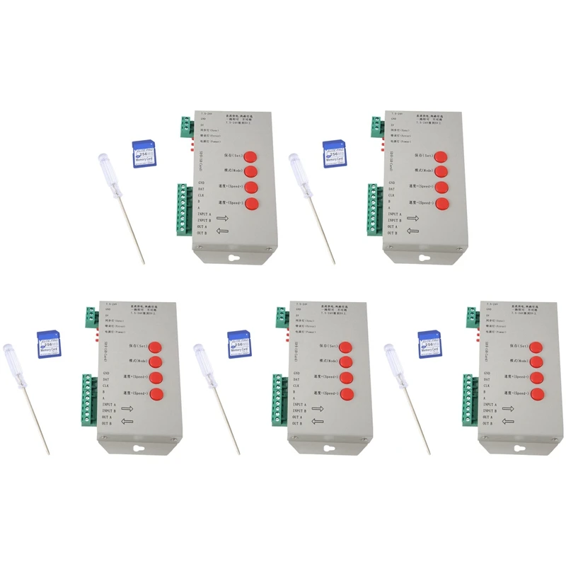 

B63B-5X RGB LED Controller T1000S SD Card 2048Pixels Controller For WS2801 WS2811 WS2812B SK6812 LPD6803 LED Strip Light