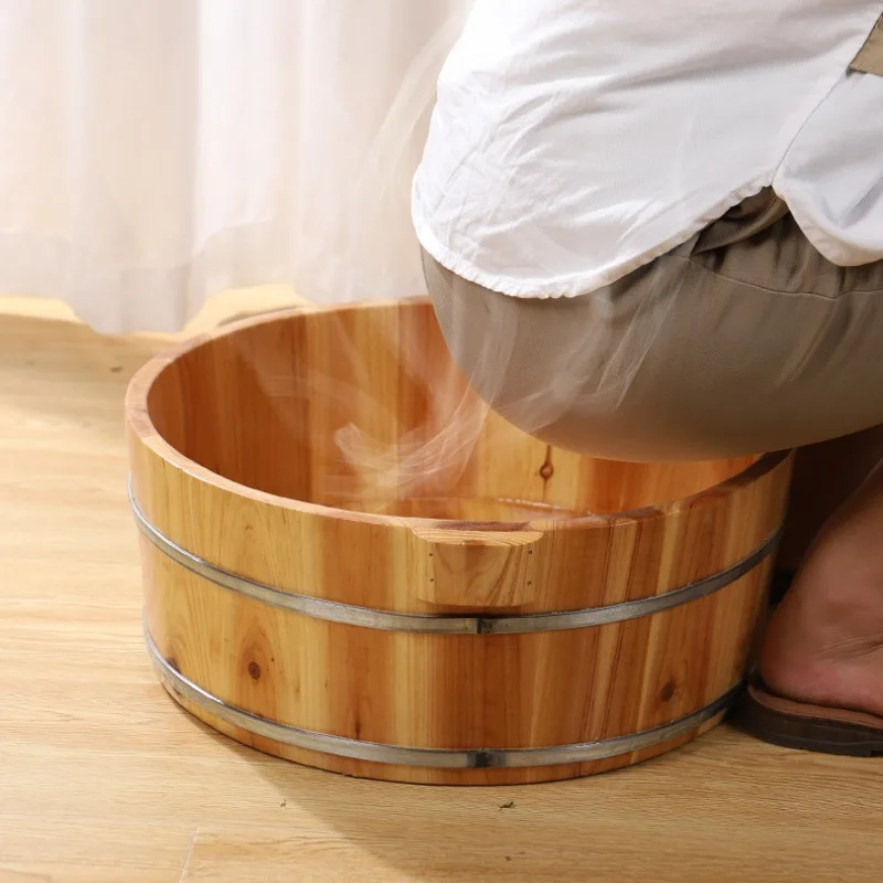 Wood Footbath Basin Foot Soaking Bath Basin Foot Bucket Footbathing Home Supplie Sooth Surface Foot Soaking Tub