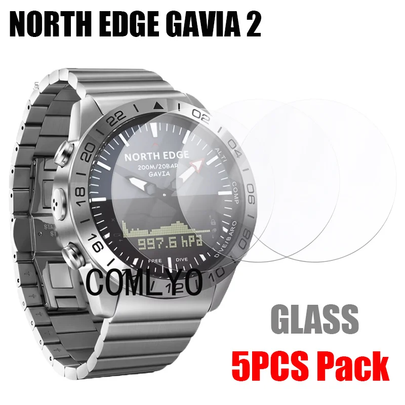 5pcs For NORTH EDGE GAVIA 2 Tempered Glass Smart watch Screen Protector 9H 2.5D Film