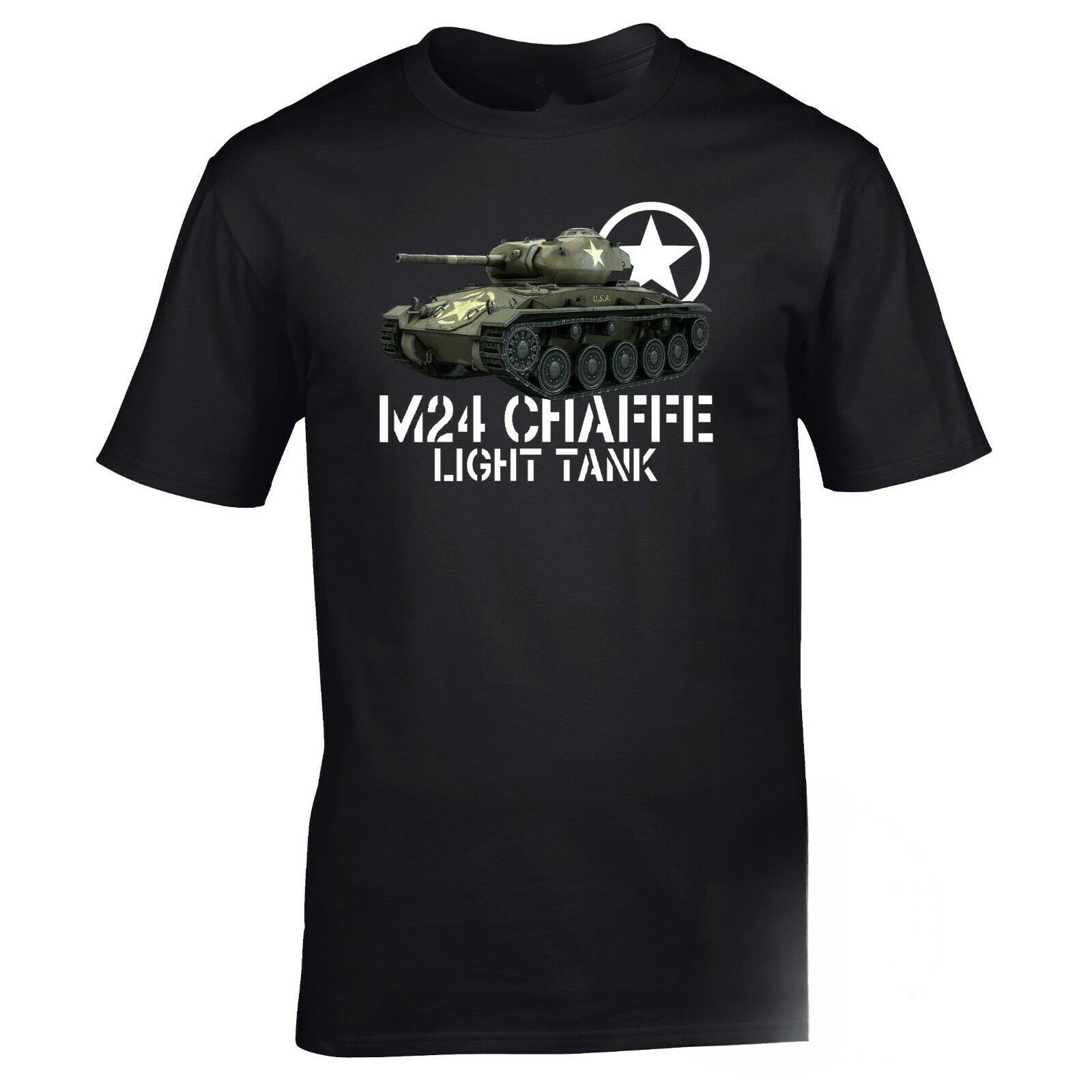 Short Sleeve O-Neck Men's T Shirt New S-5XL US Army M24 Chaffe Light Tank T-Shirt WW2 Military Summer Cotton harajuku oversized