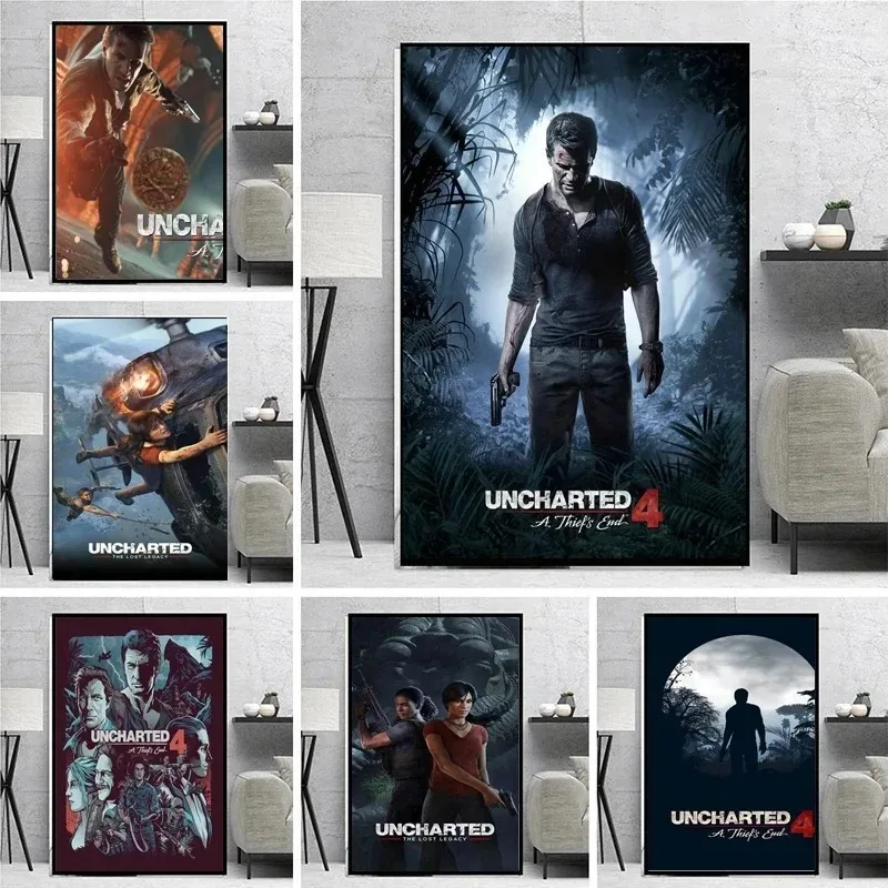 Uncharted 4 A Thiefs End New Game lienzo pintura carteles e impresiones imágenes artísticas de pared para sala de estar decoración del hogar Cuadros
