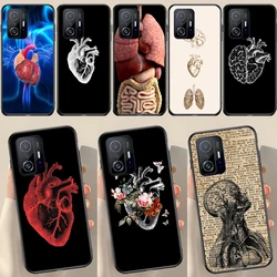 Medical Human Organs Heart Art For POCO X5 X3 F5 Pro X4 F4 GT M5s C40 F3 Case For Xiaomi 13 Lite 12 11T 12T Pro 12X Cover