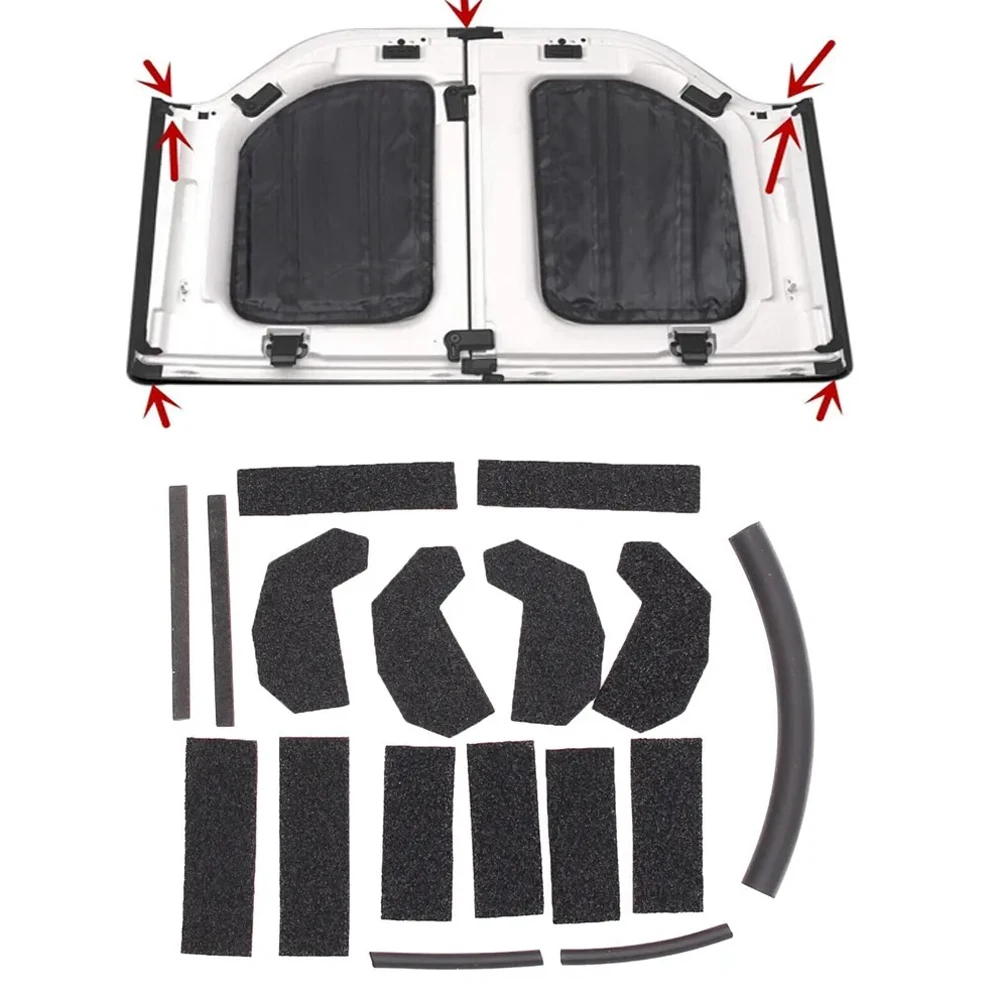 17PCS Hardtop Headliner Roof Seal Kit Accessories Replace 68026937AB Roof Seal Seal Kit Car Accessories for Jeep Wrangler 07-17