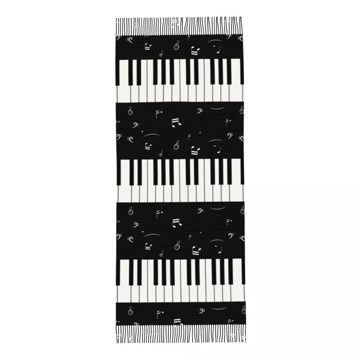 Piano Key Musical Note Pattern Scarf Tassel Scarves for Women Soft Warm Shawls and Wraps Long Fall Winter Shawl Wrap