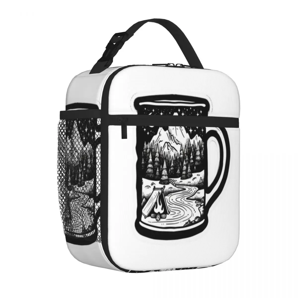 Hot Sale Outdoor Camping Mug Sticker Earthy Tone Shoulder Lunch Bag Garden Party Cooler Lunch Bag