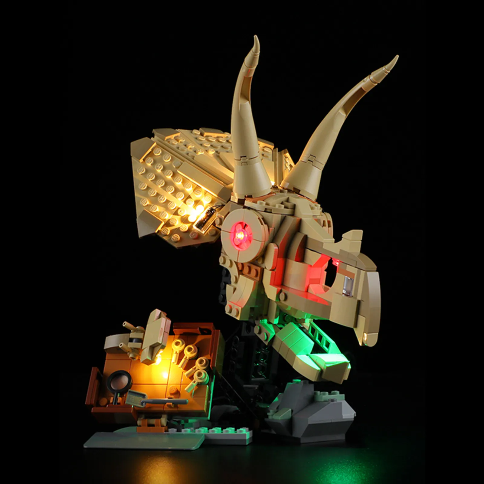 (เฉพาะไฟ LED ไม่มีตัวต่อ) 76969 ฟอสซิลไดโนเสาร์: ไอเดียโครงกระดูกไทรเซราทอปส์ (ไม่รวมชุดตัวต่อ)