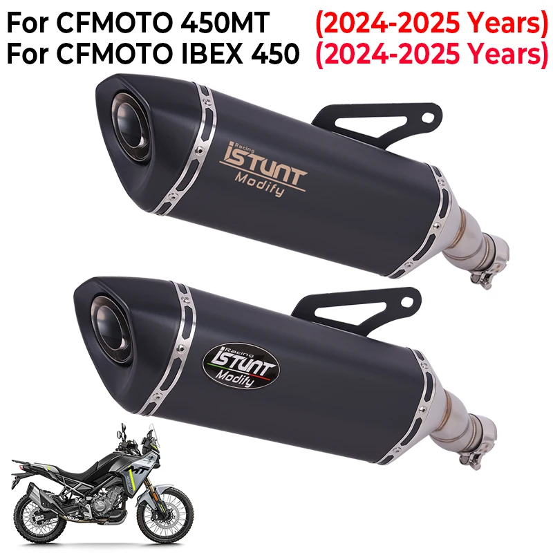 

Slip On Motorcycle Exhaust Escape System Middle Link Pipe Muffler DB Killer For CFMOTO 450MT 450 MT IBEX450 IBX 450 2024 2025