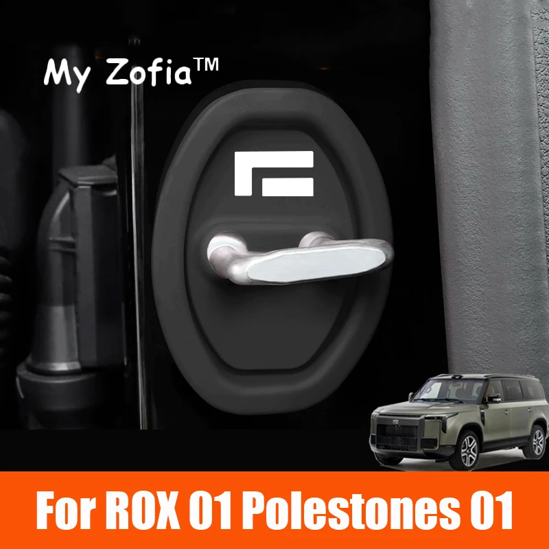 For ROX 01 Polestones 01 2023 2024 2025 Car Silicone Door Lock Protective Cover Anti-Collision Shock Absorbing Pad Accessories