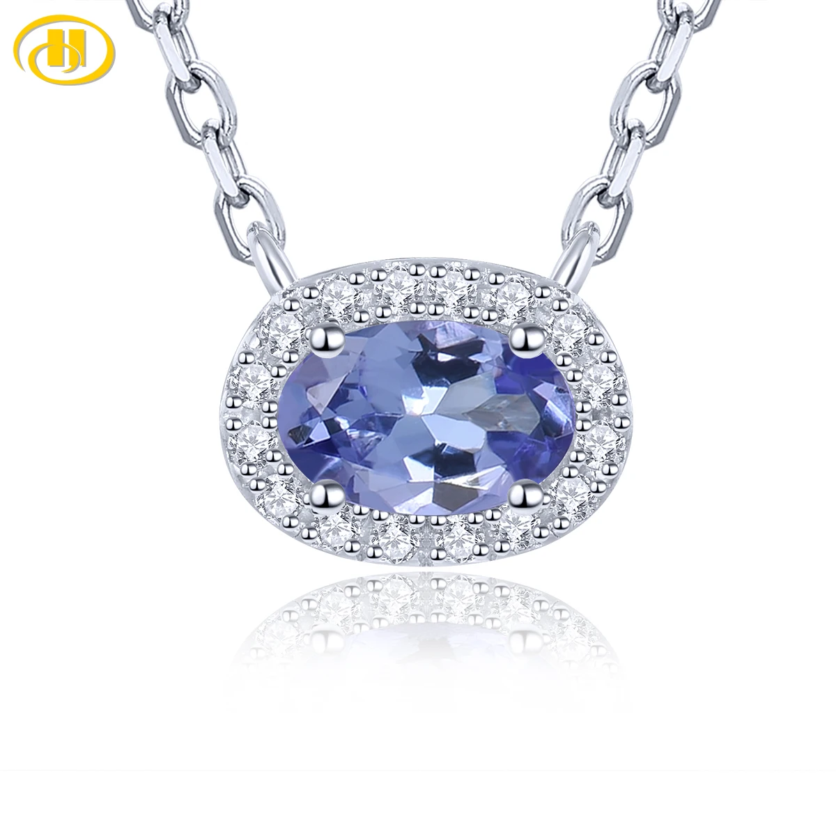 

Natural Tanzanite Solid Sterling Silver Pendant 0.45 Carats Genuine Gemstone Women Classic Simple Fine Jewelrys Design Gifts