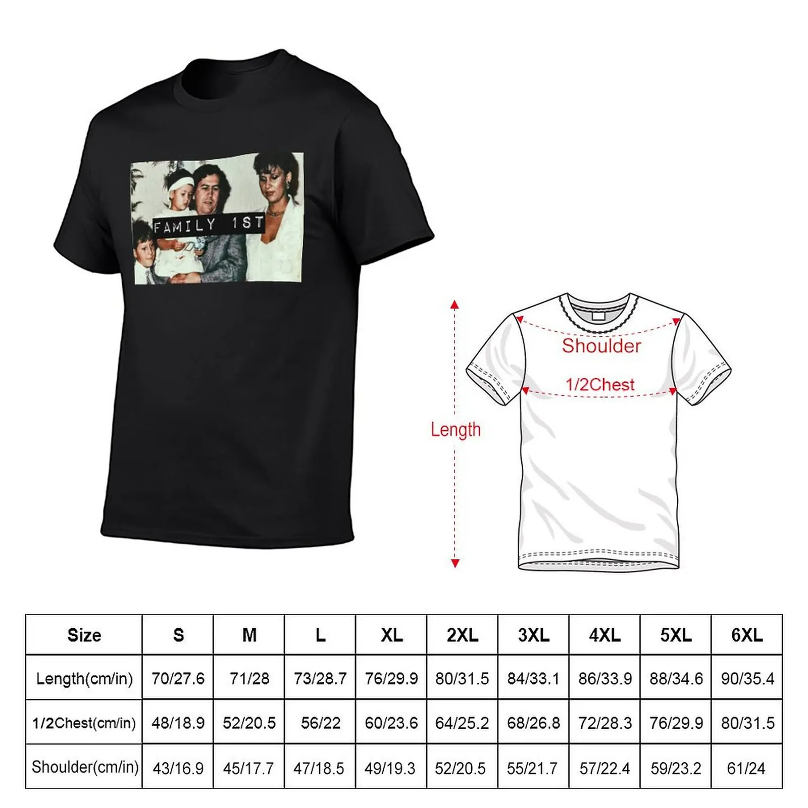 Pablo Escobar - Family 1st T-Shirt vintage tops t shirts men