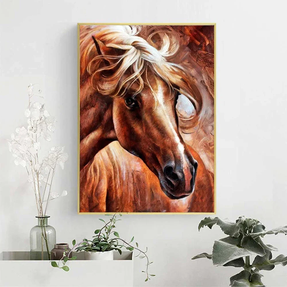 5D DIY Diamond Painting Horse Full Round Diamond Mosaic Animal Embroidery Cross Stitch  Art Home Decor Gift 2022 New Collection