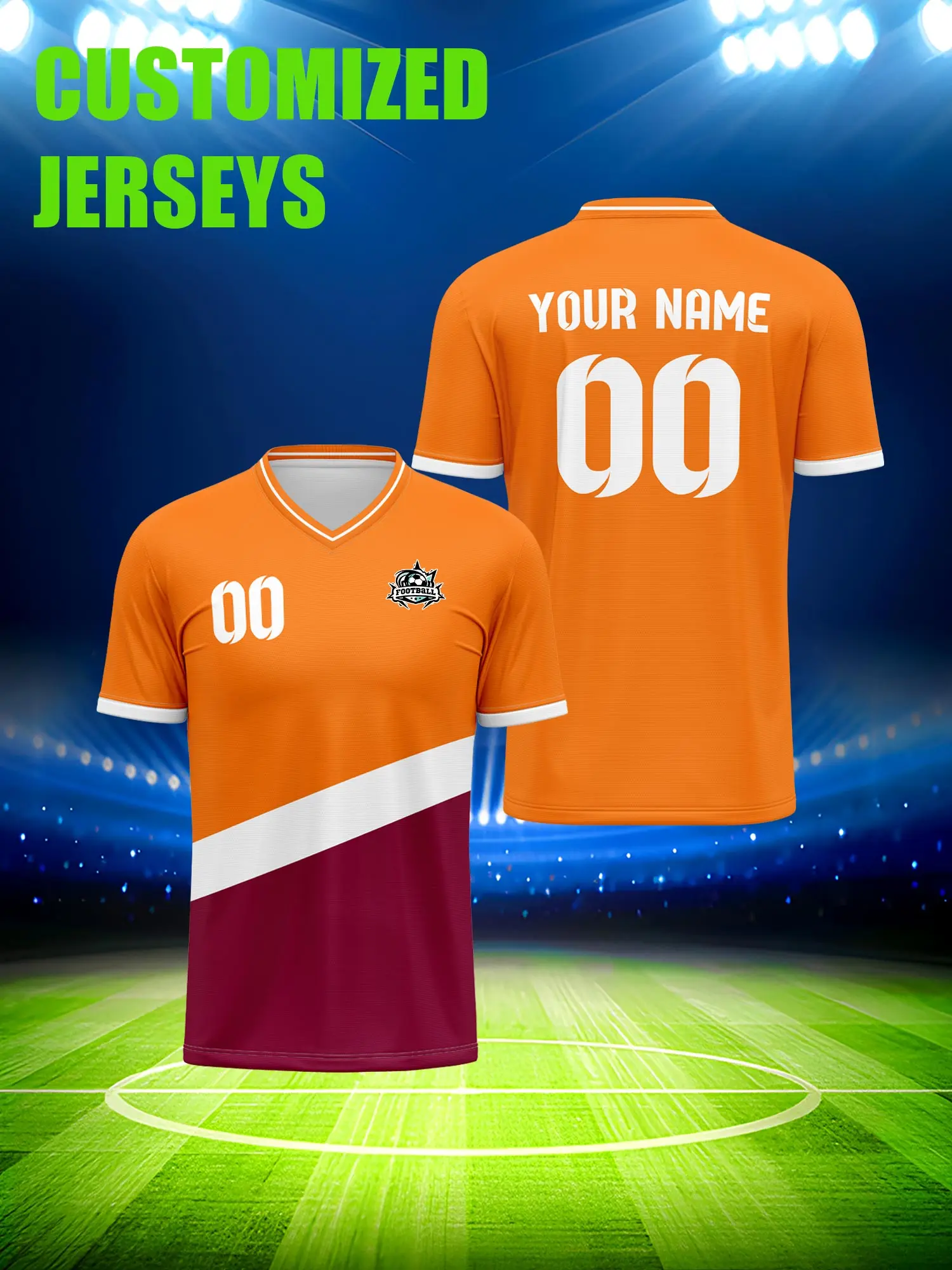 

Футбольная форма на заказ с индивидуальным изображением, номером и именем, долговечная, прочная, износостойкая.