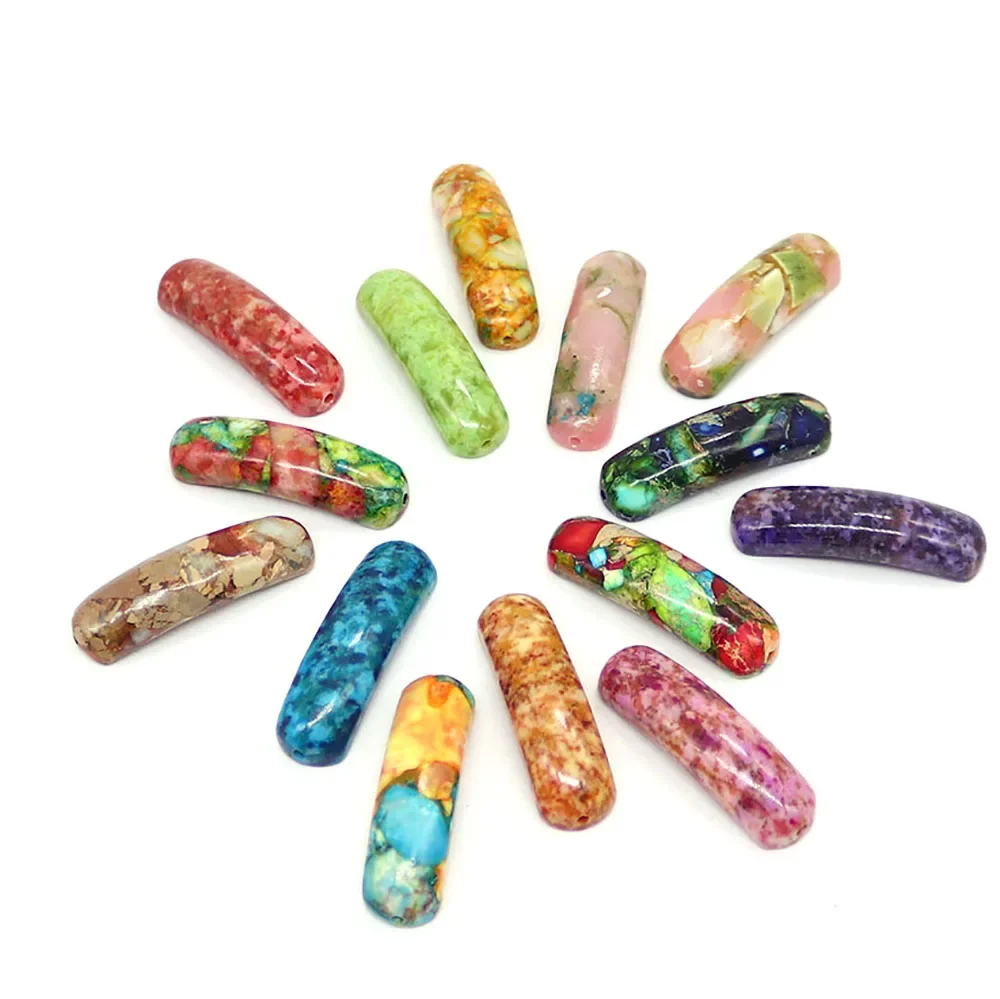 Unique Natural Emperor Stone Colorful Patterned Synthetic Turquoise Polished Single-hole Loose Bridge-shaped Pendant Accessories
