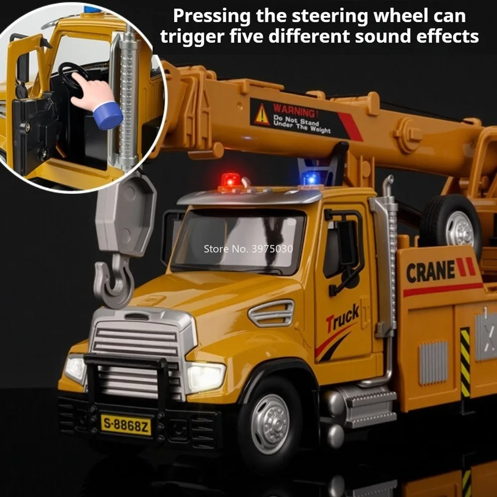 Large Concrete Excavator Crane Mixer Truck Transport Vehicle Sound Light Doors Opened Miniature Engineering Vehicle for Kid Gift