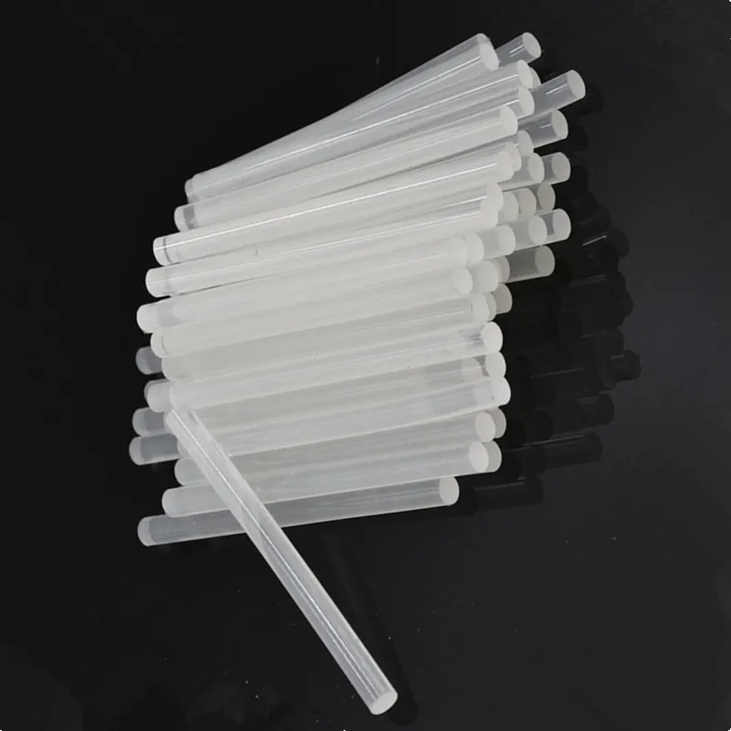 透明なプラスチック製のおもちゃの接着剤スティック,家庭用,ヒートフィルム,頑丈な接着剤,クラフト,電話ケース,7x100mm, 10個