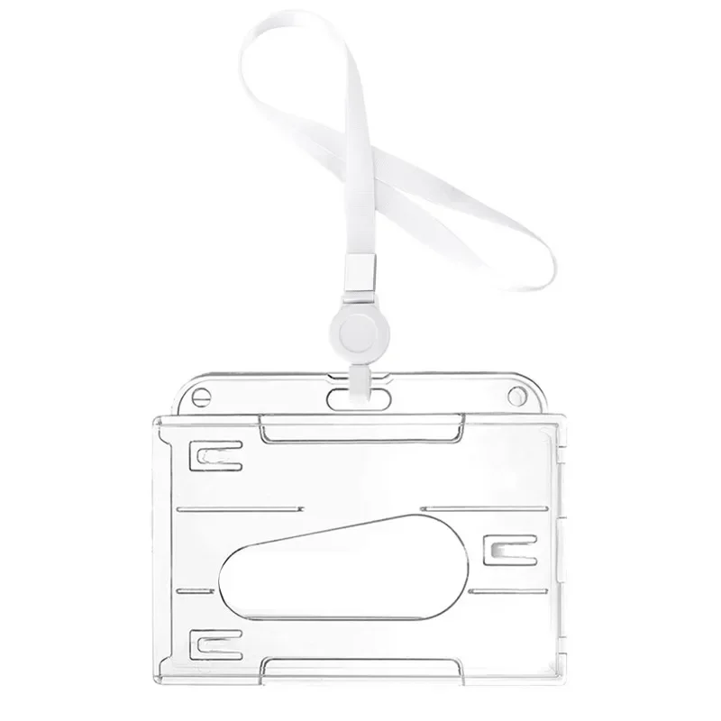 Étui transparent pour permis de travail, pochette, pouce, doigt, passe-poussoir, porte-carte de travail, étui de couverture, lanière, porte-badge, ensemble de Végét, 1 ensemble