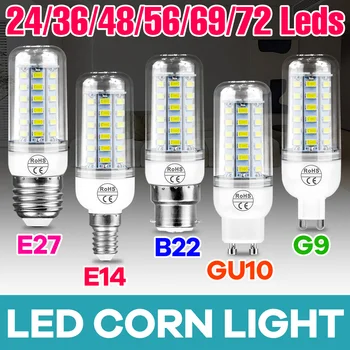 실내 홈 침실 부드러운 조명, 시원하고 따뜻한 흰색 LED 전구, E14 옥수수 조명, 220V 램프, B22 천장 샹들리에, GU10 스포트라이트, G9, E27 