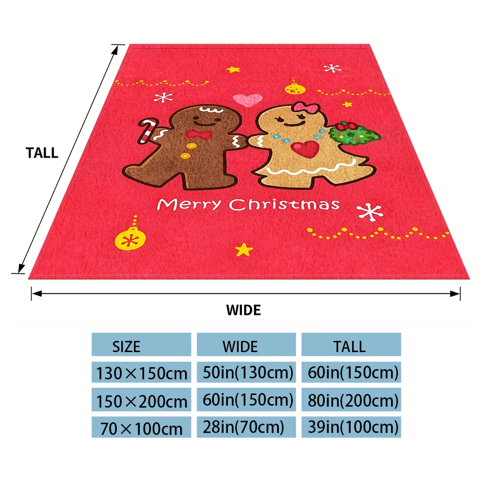 Gingerbread Xmas Sofa Specific Soft Flannel Blanket, Universal Plush Gift Blanket For All Seasons