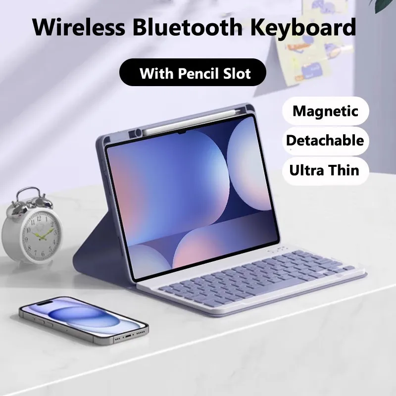 

Чехол для клавиатуры для Infinix Xpad X Pad 11 дюймов 2024 Беспроводной чехол Bluetooth Съемная магнитная клавиатура Мышь со слотом для карандашей