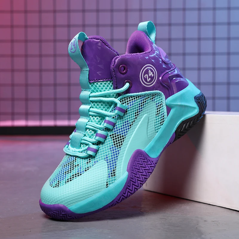 

Childrens Basketball Shoes Fashion Casual High Top Anti Twist Stable Outdoor Sports Breathe Anti Slip Training Basketball Boots