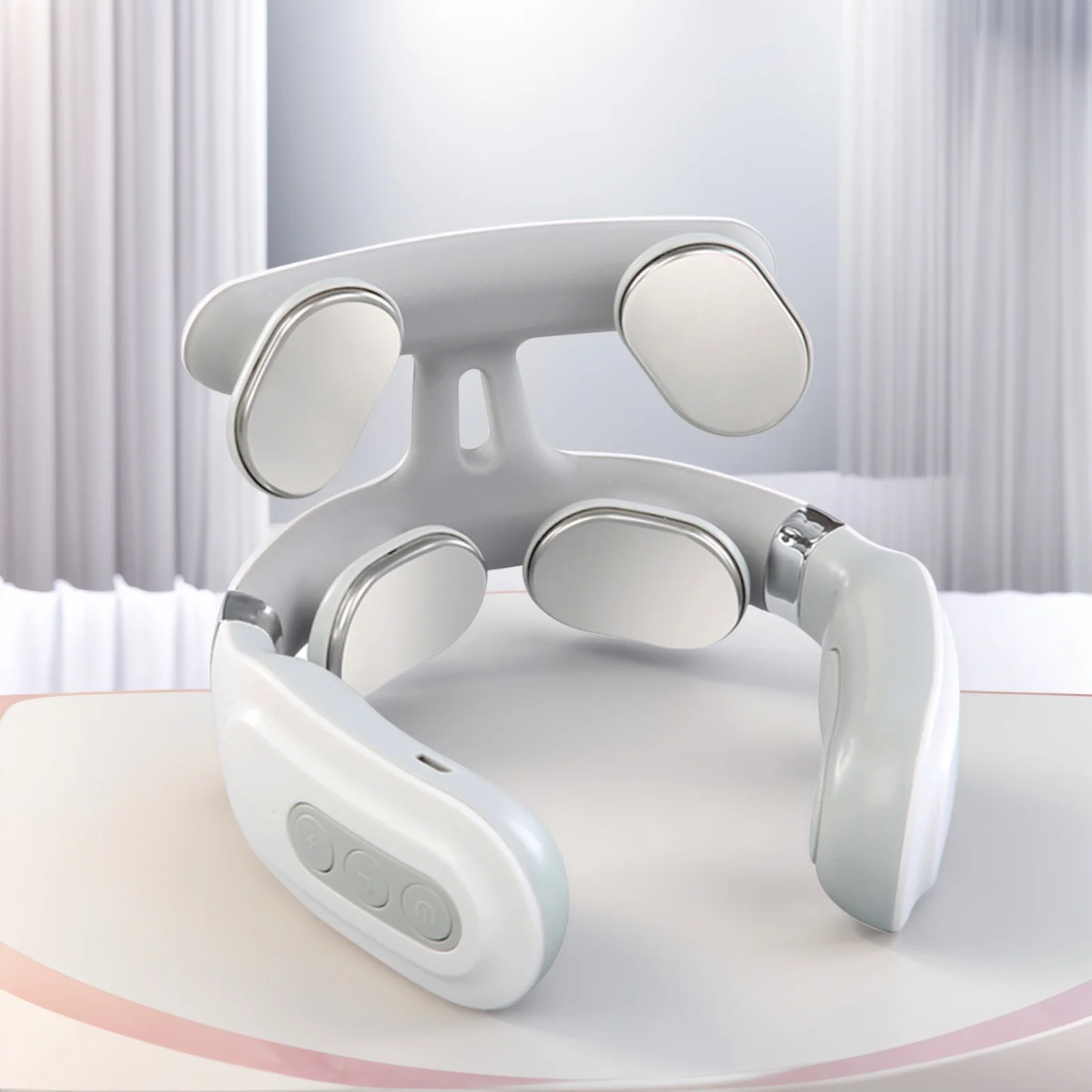 

4-head Cervical Massager USB Rechargeable Electric Neck Massager with Heat Relaxation Gifts for Women Men Dad Mom