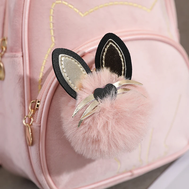 Cute Girls Backpack Plush Suitable for Girls Embroidered Cat Bag Cartoon Shoulder Backpack Suitable for Giving Gifts