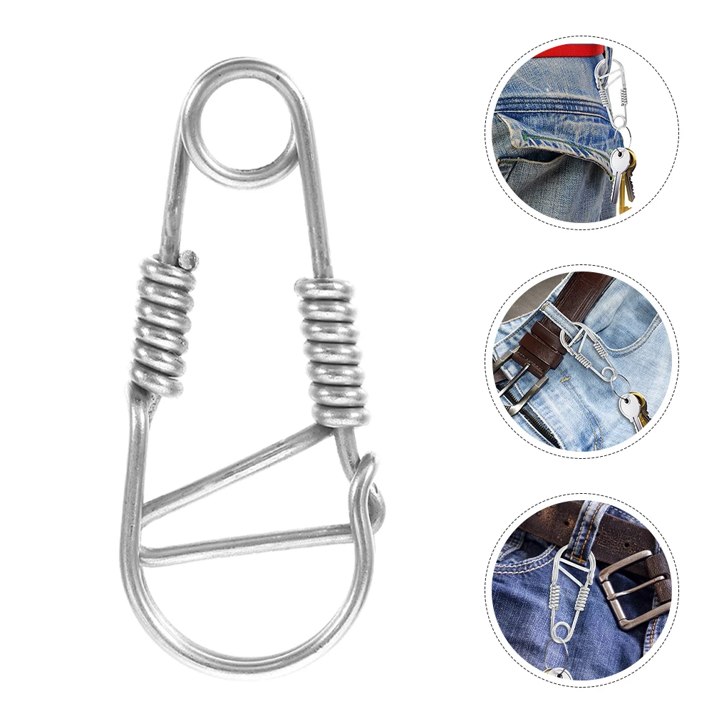

2 Pcs Stainless Steel Keychain Carabiner Login Launcher Clasps for Keychains Man