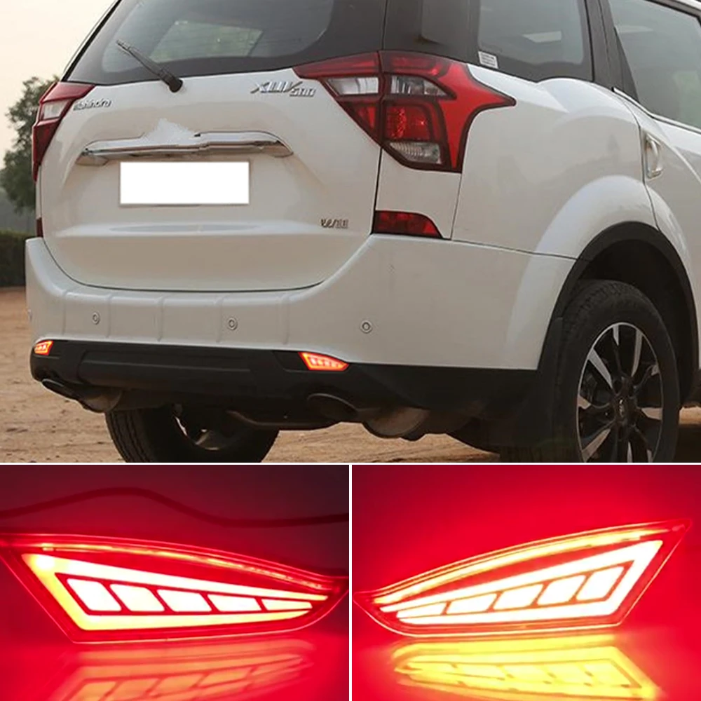 

Nice 2PCS LED Reflector light For Mahindra XUV500 2018 2019 LED Rear Bumper Lamp Braking Light Rear Fog Lamp