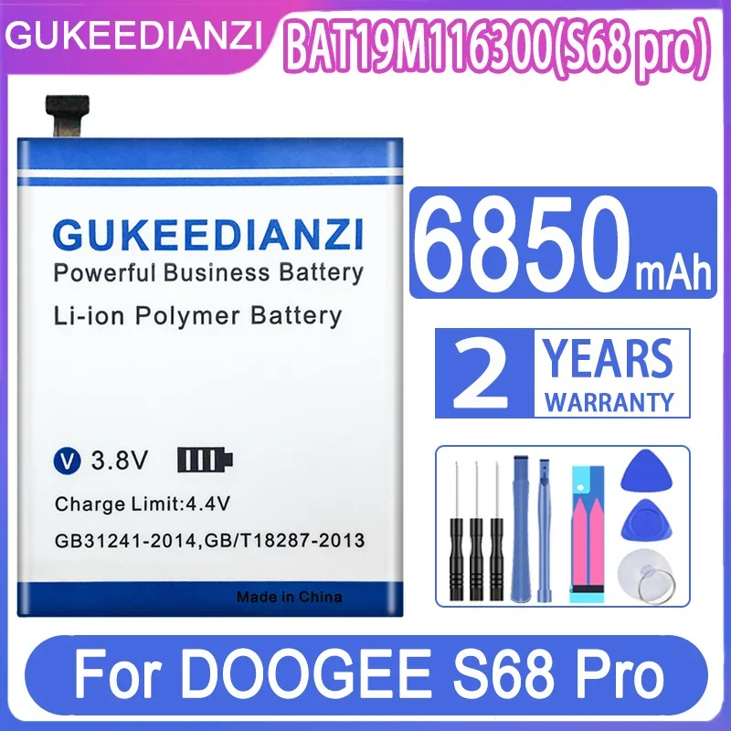 

Сменный аккумулятор GUKEEDIANZI BAT19M116300 (S68 Pro) 6850 мАч для DOOGEE S68 Pro S68Pro батареи + Бесплатные инструменты