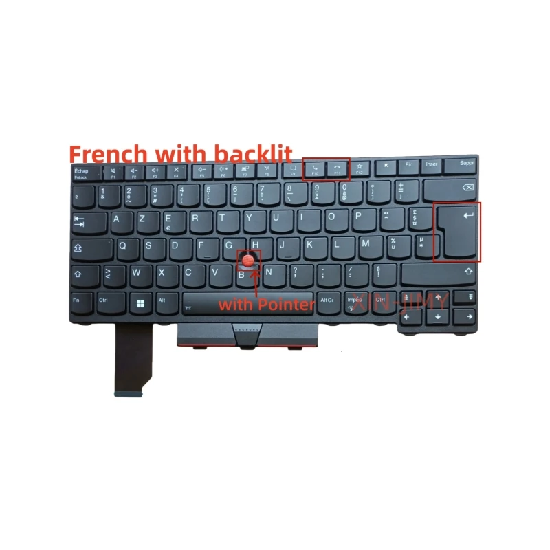 

French Laptop Keyboard For Lenovo ThinkPad T14 Gen1 Gen2 E480 E485 E490 E495 E490S L380 L480 L390 L490 T480S T490 with backlit