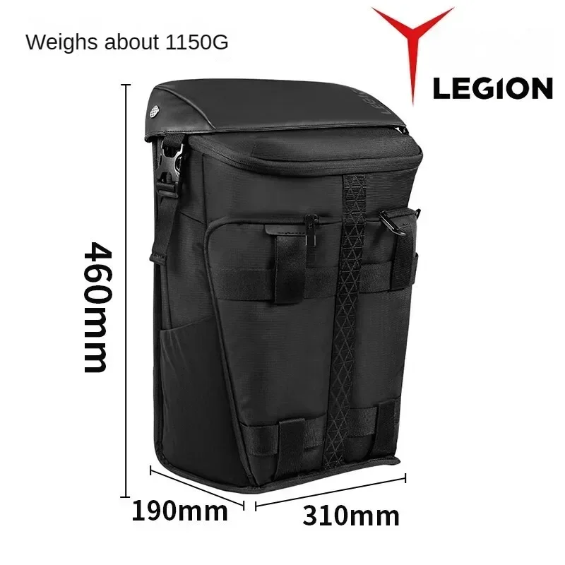 Imagem -06 - Lenovo Legion Game Laptop Bolsa Legion Multi-function Mochila de Armazenamento de Viagem Anti-slip Anti-scratch e Durável Preto Backage 17