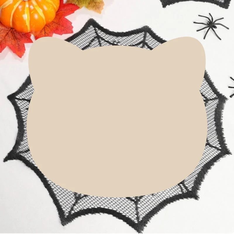 2/4Pcs Black Lace Spider Web Tablecloth Halloween Table Cloth Decorative Placemat Cosplay Party Table Ornament Decor Supply