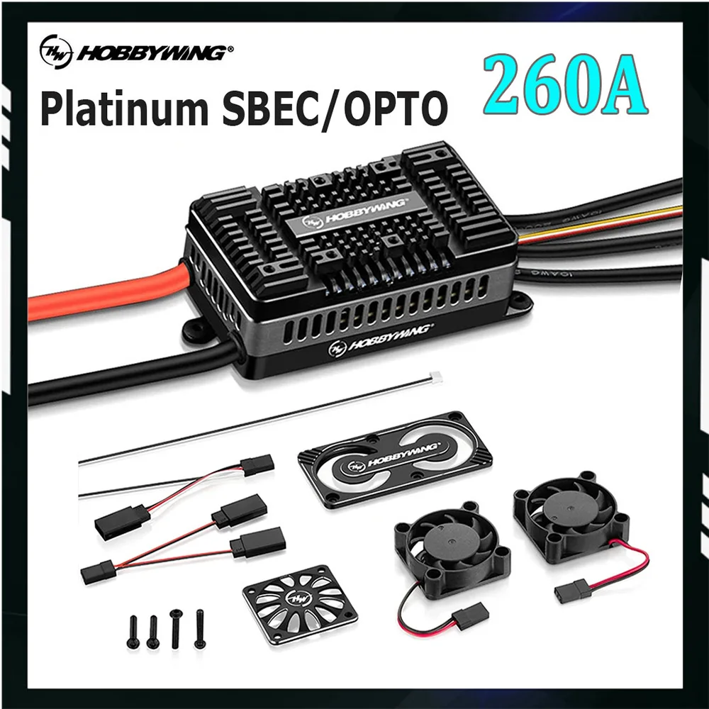 Hobbywing Platinum 260A SBEC/OPTO HV V5 ESC 6-14S Lipo Brushless Speed Controller ESC for 700-800 Electric Helicopter/Fixed-Wing