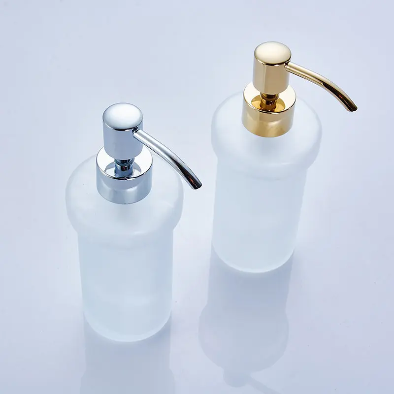 Vidric Liquid Soap Dispensers Luxury Gold Color Soap Dispenser Wall Mounted With Frosted Glass Container bottle Bathroom Produc