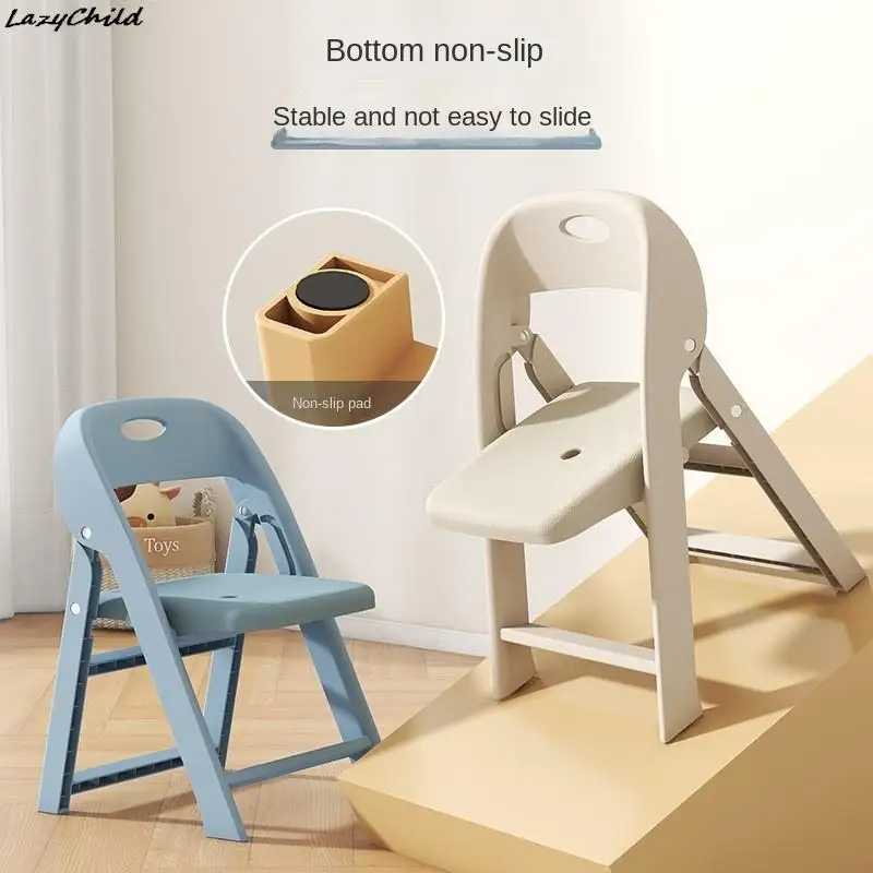 Taburete plegable de tamaño pequeño para adultos y niños, silla reclinable antideslizante para el hogar, silla de jardín de infantes, comedor para bebés