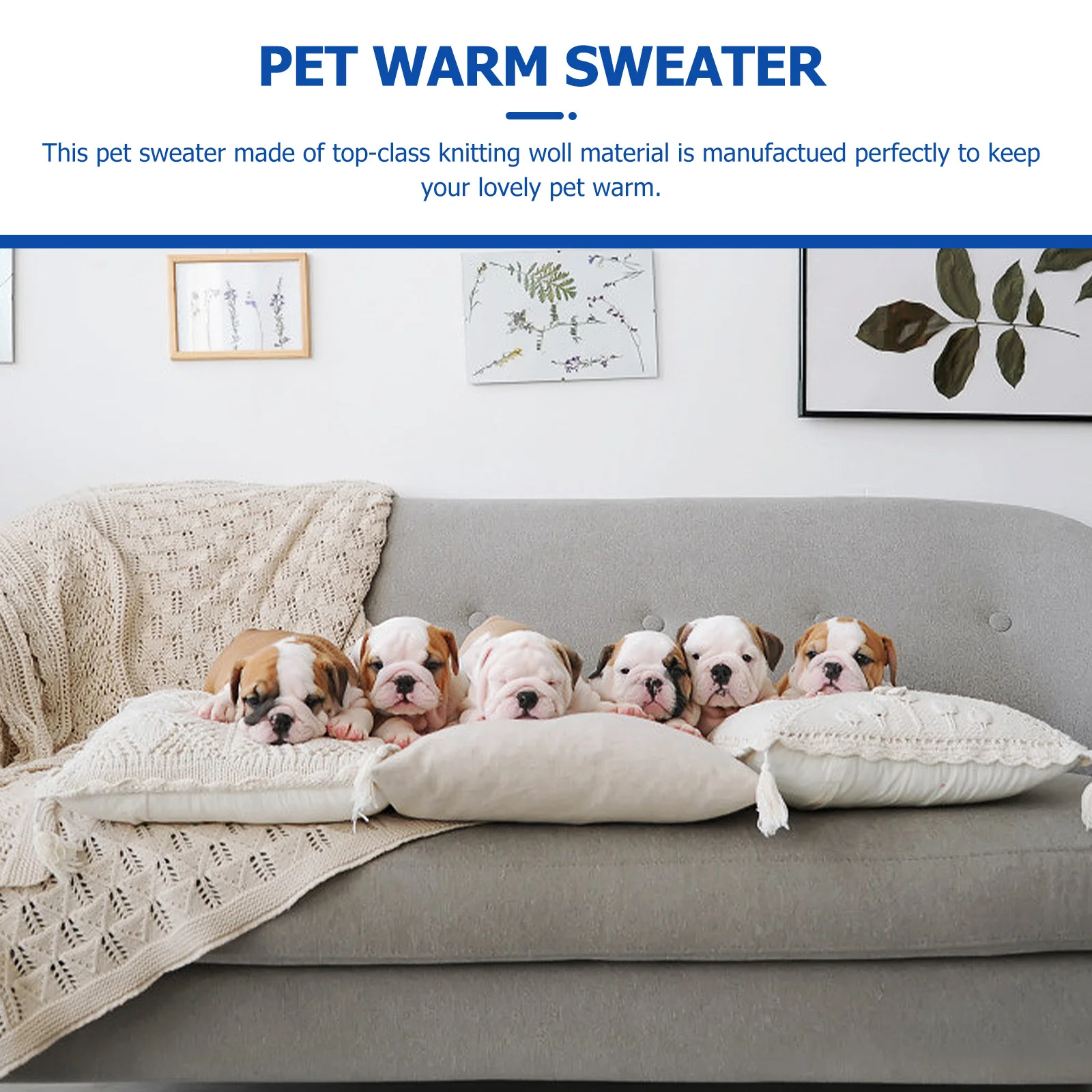 

Pet Dog Winter Warm Knitwear Sweater Puppy Cat Clothes Knitted Soft Stretchable Outerwear Size Xxl Blue Perfect for Walking