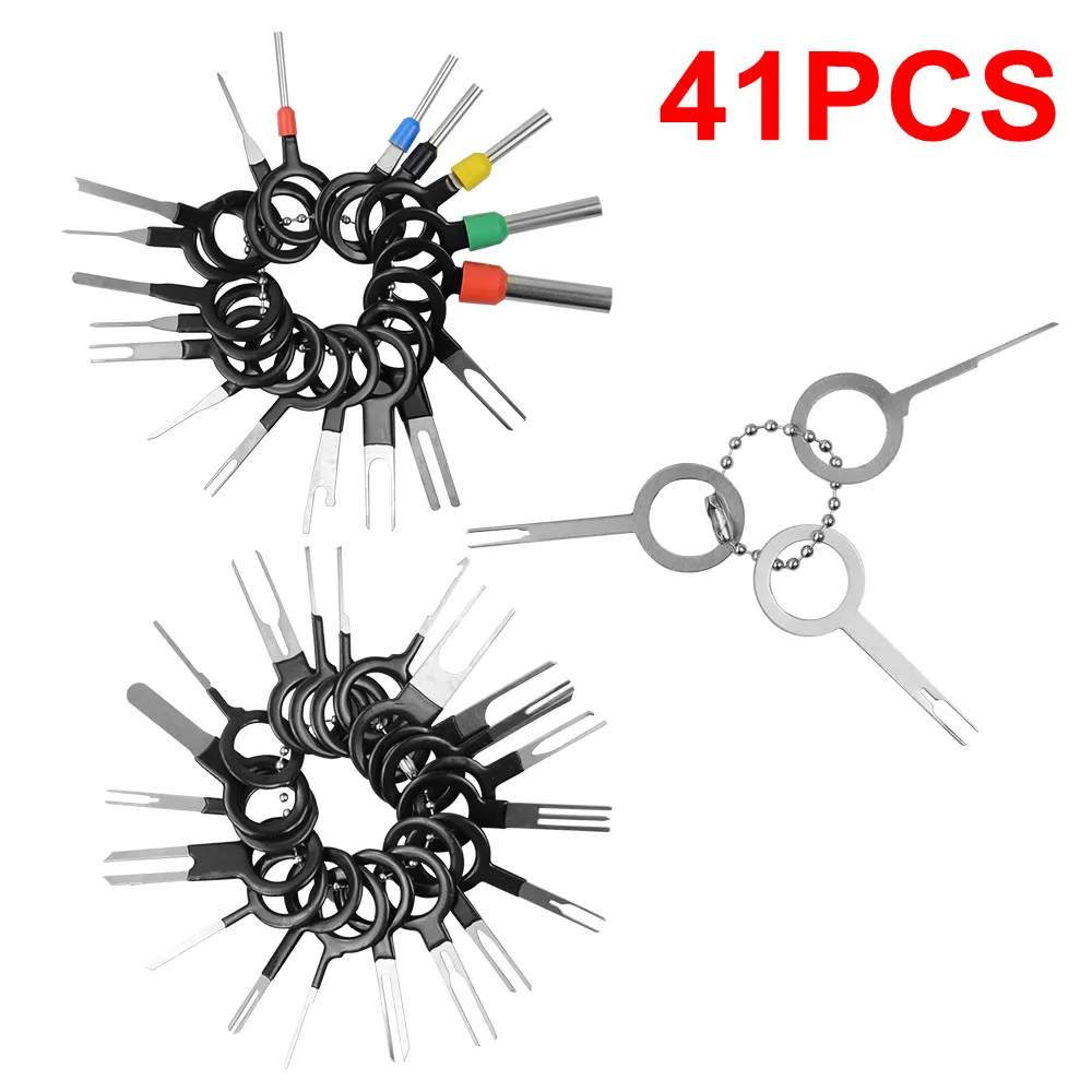 

41pcs Car Terminal Removal Kit Box Wire Plug Connector Extractor Puller Release Pin Extractor Set Automotive Repair Tools