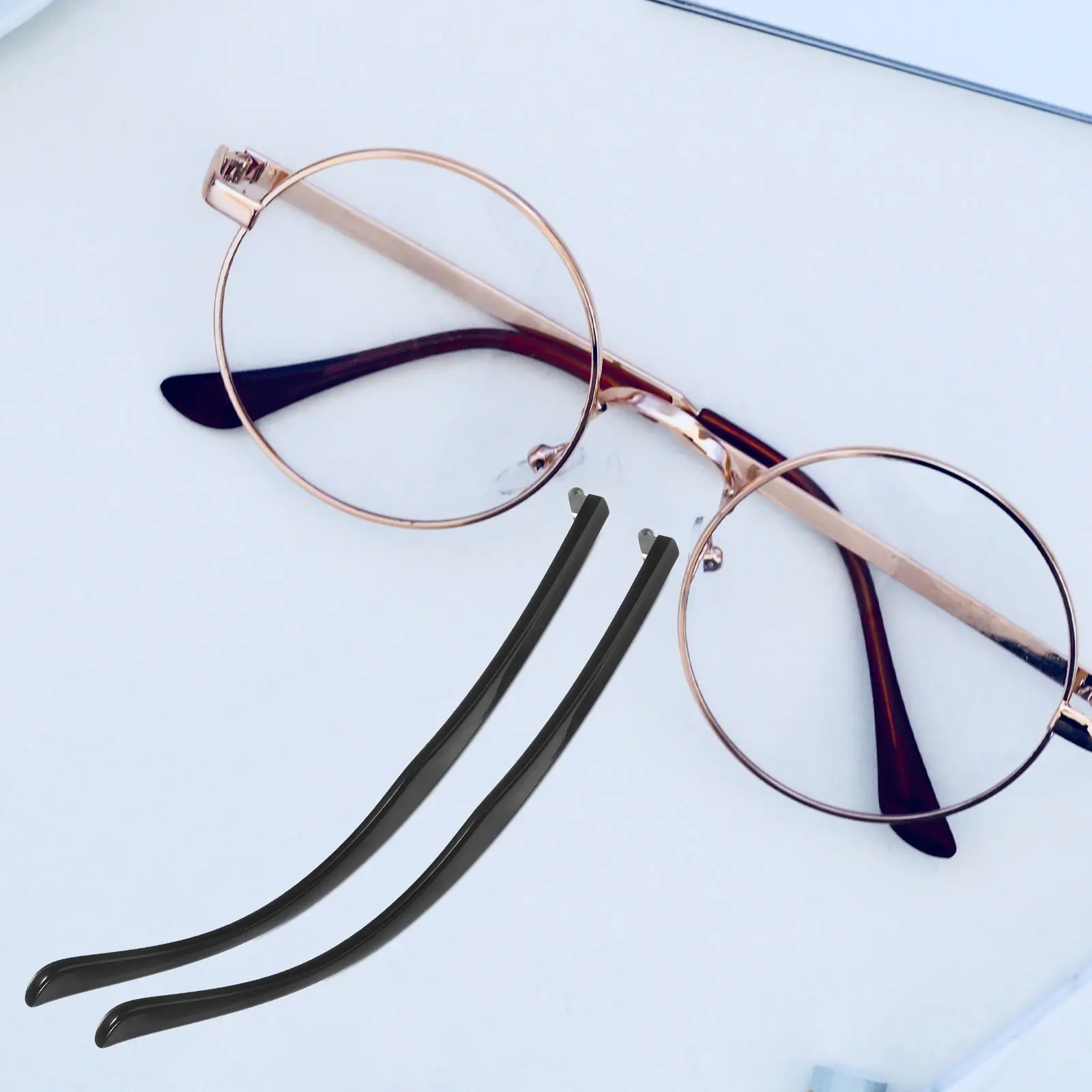 1Pair Glasses Arm Replacement Metal Streamlined Design Universal Eyeglasses Sunglasses Temple Repair Replacement Parts