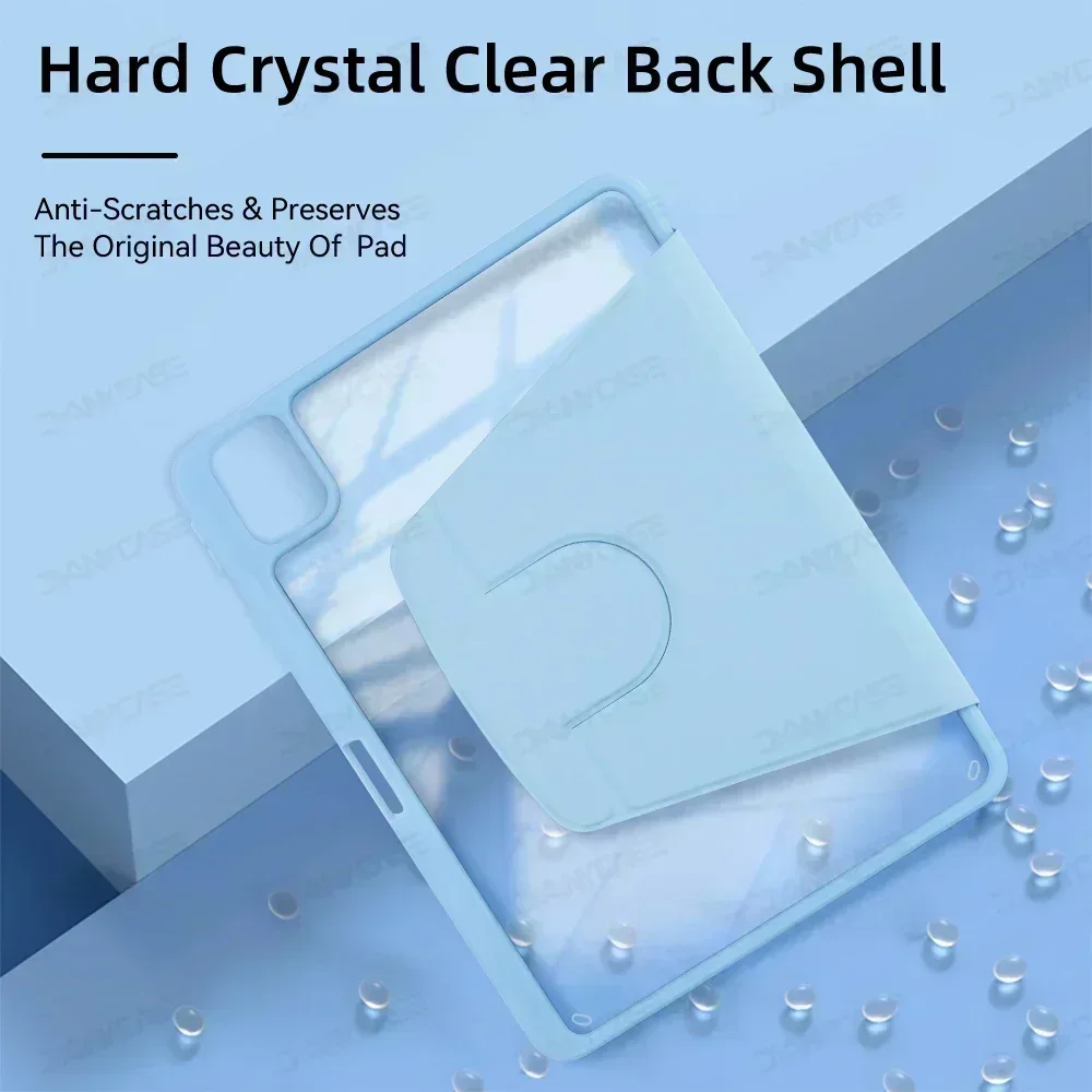 360 °   Funda de tableta con rotación para MiPad 6/5 11 pulgadas para Xiaomi Pad 6/5 11 pulgadas, funda protectora de TPU para dormir inteligente con soporte y ranura para bolígrafo