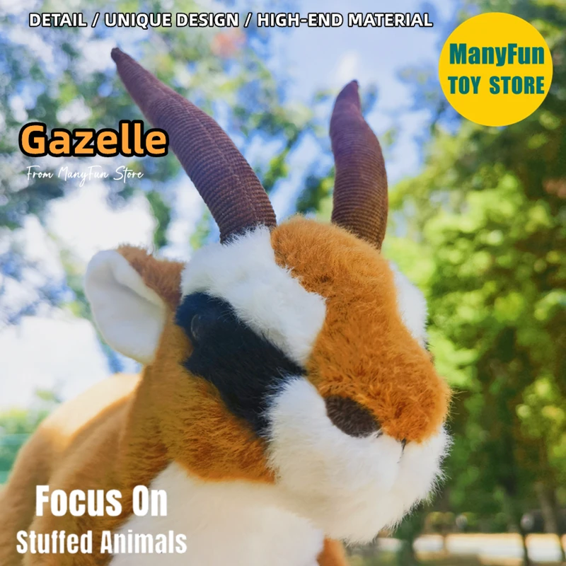 Realistic Antelope High Fidelity Goat Plushie Gazelle Plush Toys Lifelike Animals Simulation Stuffed Doll Kawai Toy Gifts Kids