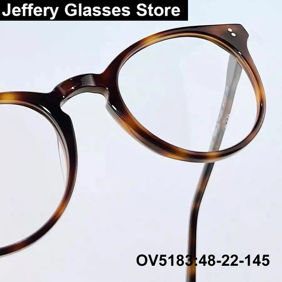 America Brand Design Ovale Brillengestelle für Herren, Vintage-Acetat, ultraleichte Korrektionsbrillen OV5183, optische Brillen für Damen