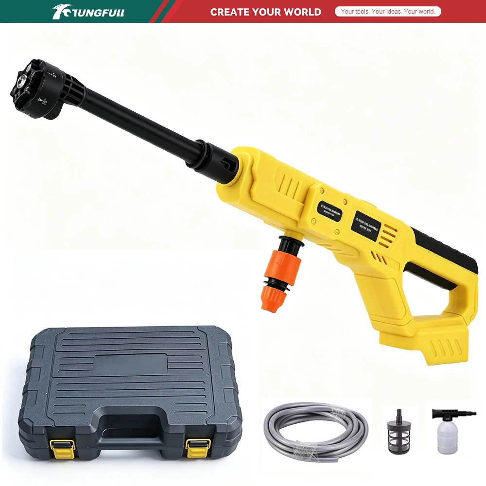 Cordless Electric High Pressure Washer Gun with Box 6-in-1 Garden Washing Spray Gun Compatible with Makita Battery for Car Wash