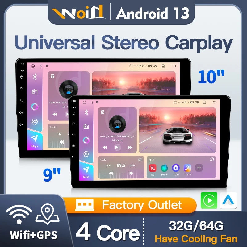 

For VW Nissan Toyota 9"/10" Video Universal WIFI Navigation GPS Car Audio Multimedia Player Android 13 Auto Radio Carplay Stereo