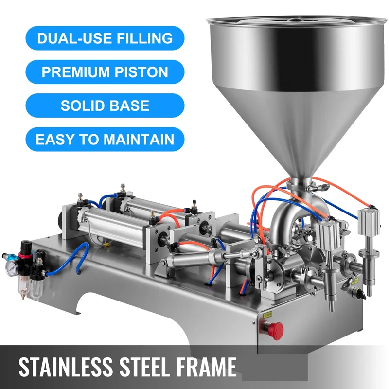 Commercial Double Head Pneumatic Liquid Filling Machine for Wine Milk Juice Quantitative Filling Equipment Commercial Business U