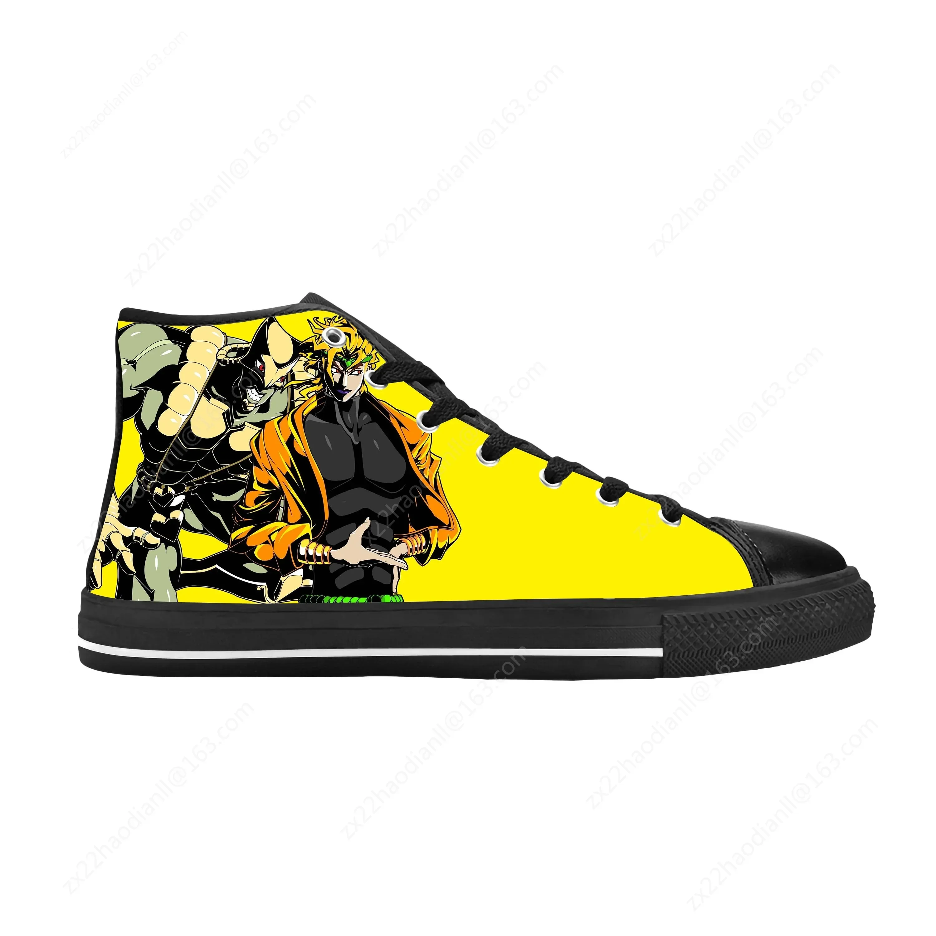 Japanese Anime Jojo Bizarre Adventure Dio Brando Casual Cloth Shoes High Top Comfortable Breathable 3D Print Men Women Sneakers